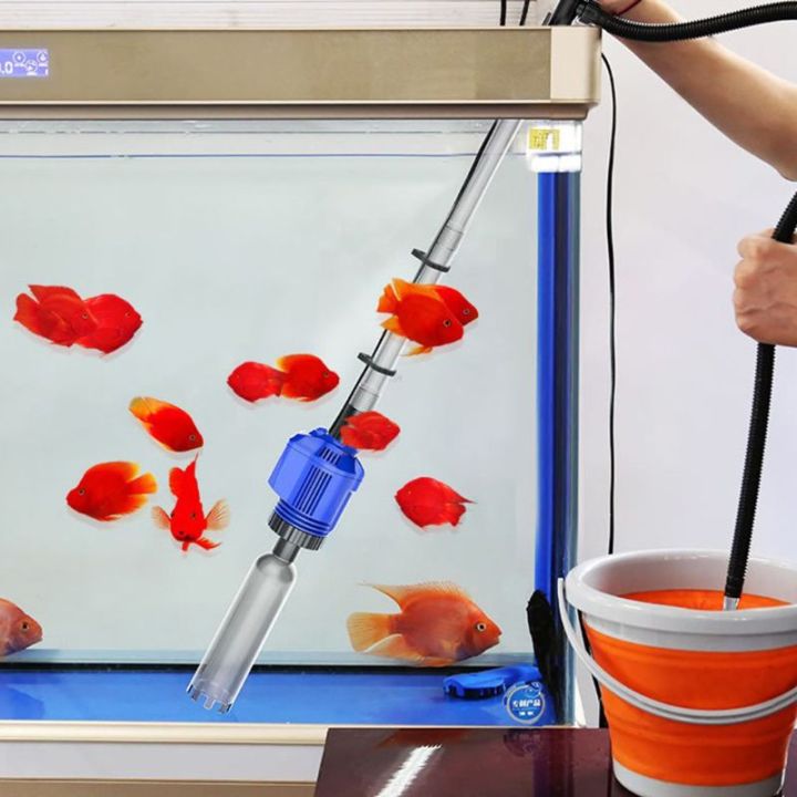 เครื่องแยกกากตะกอนที่ทำความสะอาดก้อนกรวดไฟฟ้าอัตโนมัติ-เปลี่ยนน้ำสำหรับตู้ปลา