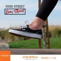 รองเท้าผ้าใบผู้หญิง สีดำ OVERSTREET ทรงVANS ง่ายๆทุกโอกาส กระชับเท้าและมั่นใจ