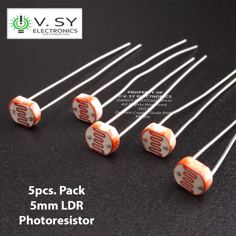 5pcs Photoresistor Photoconductive Cell Light Dependent Resistor 5-10K LDR 12mm Metal Pacakge 