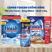 Viên rửa bát finish nhật 150 viên+Bóng finish 800ml+Muối finish 1