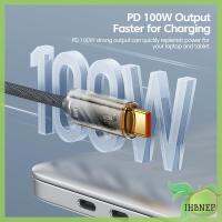 IHBNEP Type-C ถึง Type-C สายเคเบิลข้อมูลเคลื่อนที่ PD 100W / 60W 480Mbps การส่งข้อมูลที่รวดเร็วสายชาร์จ PP ถักบอดี้สายชาร์จโทรศัพท์มือถือเคเบิล