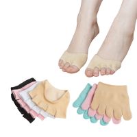 （A Beautiful） 3คู่ถุงเท้าแฟชั่นสตรี Five Finger Exposed Half Finger Sox Cotton SocksAutumn ThinLadies Sock