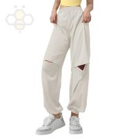 ❂ Aiden001 Spring And Summer Elastic Loose Sports Pants Womens Outdoor High Waist Quick-Drying Fitness Leggings Sunscreen Harem Trousers CK630