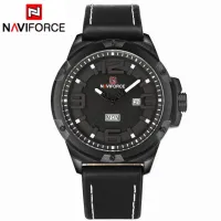 ⌚นาฬิกาหนังหน้าปัด3D ระบบแอนะล็อกควอทซ์นาฬิกาผู้ชาย NAVIFORCE แบรนด์หรูนาฬิกากีฬาสำหรับบุรุษนาฬิกาทหารกองทัพ Relogios Saat