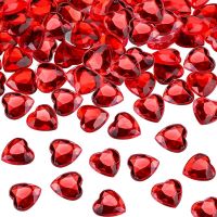 200Piece Heart-Shaped ValentineS Day Acrylic 0.5 Inch Wedding Flat Back Heart-Shaped Rhinestone (Red)