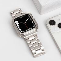 Silicone protective case + metal strap for apple watch se 6 5 4 44mm 40mm 42mm 38mm stainless steel iwatch strap + tool