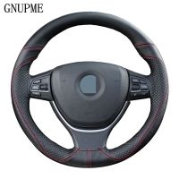 【YF】 Genuine Leather Car Steering Wheel Cover Soft Anti slip Steering-Wheel Braid 100  Cowhide With Needles Thread 38cm