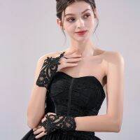 ○ Black Grey Gloves Wedding Bridal Accessories Summer Elegant and Simple