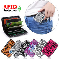 Aluminum Credit Card Holder Zebra Pattern Wallet Men Women Metal Purse Case Credit Business Card Case Wallet