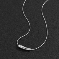 [COD] new eggplant necklace simple glossy geometric pendant version of the cold style snake bone for men and women