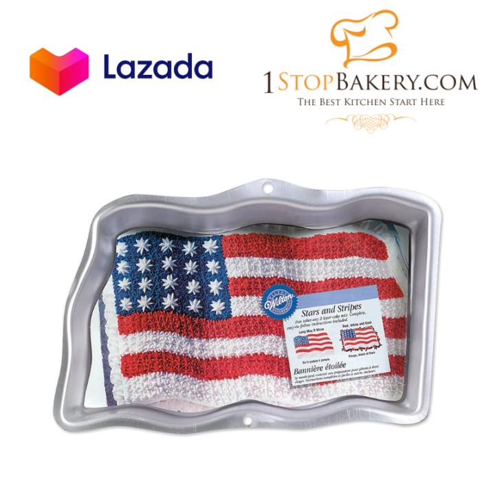 Wilton 2105-183 Stars and Stripes American Flag Cake Pan