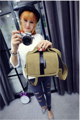 Canvas Shoulder Mirrorless Camera Case DV Bag For Nikon Canon Sony