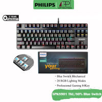 PHILIPS KEYBOARD(คียบอร์ด)Gaming Mechanical Blue Switch รุ่นSPK8901-TK(Black)-APP Solution