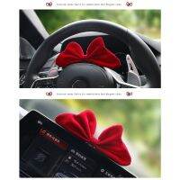 090E Dashboard โบว์ตกแต่ง AirVent Bow PrettyButterfly Bow เครื่องประดับตกแต่งภายในรถยนต์ Plush Bow ใช้สำหรับรถจักรยานยนต์ Ebikes