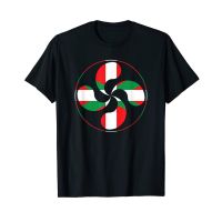 แขนสั้นโอเวอร์ไซส์เสื้อยืด พิมพ์ลาย Basque Lauburu Country Cross Ikurrina Euskal Herria Eu Spain สําหรับผู้ชายS-4XL  MS9C