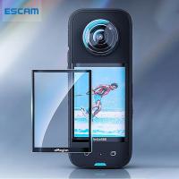 ESCAM Insta360 X3 Film อุปกรณ์เสริม Insta360 X3 ฟิล์มกันรอยหน้าจอ AMAGIS สำหรับ X3ฝาครอบกระจกนิรภัยใสพิเศษสำหรับ Insta360