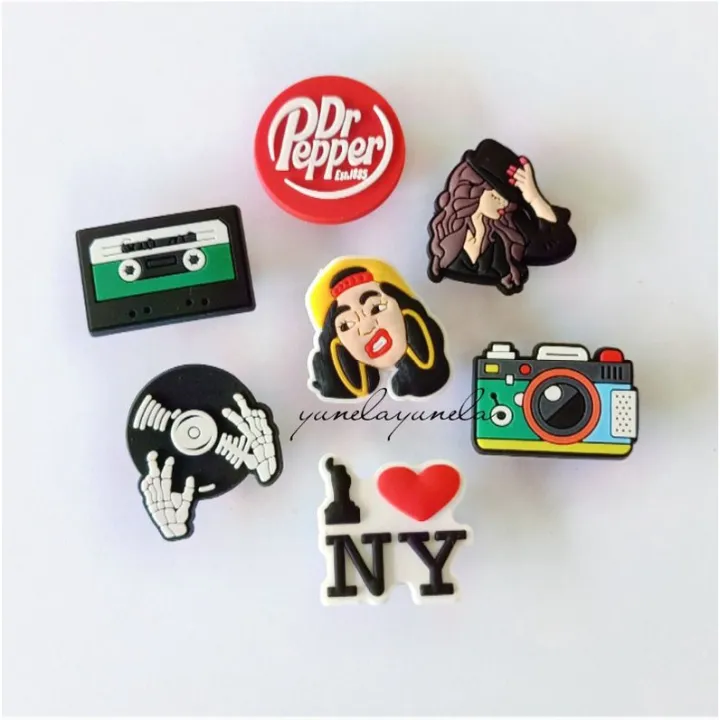 Shoe Charms Clogs Pins Accessory jibbitz Dr Pepper Camera Cassette Tape