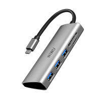 Wiwu USB C HUB multiport อะแดปเตอร์-5 in 1 พื้นที่พกพาอลูมิเนียม dongle กับ 3 พอร์ต USB 3.0,เครื่องอ่านการ์ด SD/Micro SD เข้ากันได้สำหรับ MacBook Pro, XPS อุปกรณ์ C ประเภทเพิ่มเติม