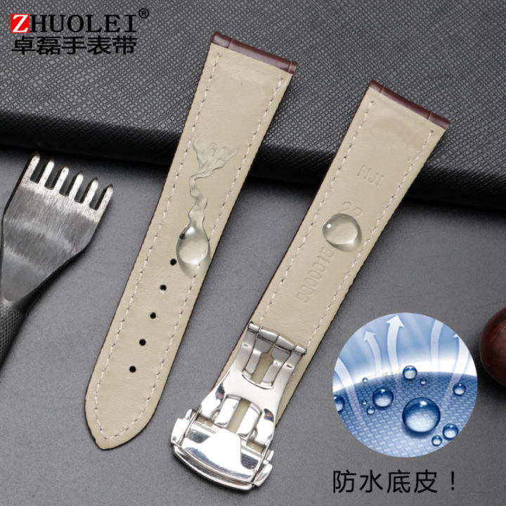 leather-strap-for-omega-butterfly-flying-watch-with-male-leather-folding-buckle-seahorse-super-watch-accessories