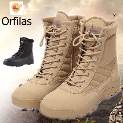 Orfilas🏍🏍 บู๊ทส์แทคติคอลสำหรับผู้ชาย Desert Boots รองเท้าบู๊ตทหาร จัดส่งฟรี COD (เก็บเงินปลายทาง) รองเท้าเดินป่ากลางแจ้ง