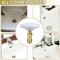 1pc 66mm Bathroom Sink Drain Bounce Cover Accessories Up And Down Press Type Bath Basin Waste Stopper Parts