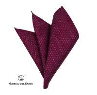 GIORGIO DEL SARTO Silk Red Pocket Square ผ้าเสียบสูทสีแดงไหม 100%Silk