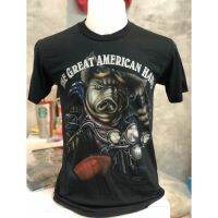 สไตล์มินิมอล THE GREAT AMERICAN HAWE เสื้อสไตล์วินเทจ ไม่มีตะเข็บขาง สรีนหน้าและหลังขับเนื้อ งานผ้าบาง คนดัง