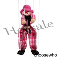 【hot sale】 ✑◄ B32 [CHOO] Funny Colorful Pull String Puppet Vintage Clown Wooden Marionette Handcraft Toys Joint Activity Doll Kids Gifts