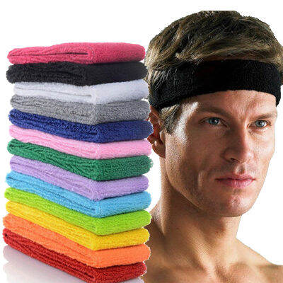 กีฬา Unisex ผ้าฝ้ายที่คาดผมสำหรับผู้ชายผู้หญิงโยคะ Hairband Gym ยืดแถบยืดหยุ่นฟิตเนสบาสเกตบอล Band