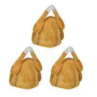 3Piece Stuffed Roast Turkey Thanksgiving Hat Novelty Cooked Chicken Bird Secret Unique Dress Up Party