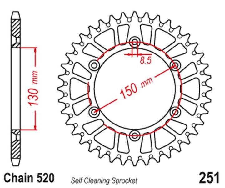 เฟืองท้ายมอเตอร์ไซค์520สำหรับยามาฮ่า-yz125-yz250-yz250f-yz426f-yz450f-yz400-yz450fx-yz250x-ttr230-wr250f-wr450f-wr426f-wr400f