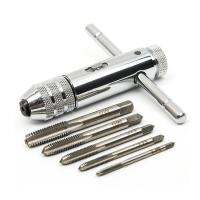 ปรับเงิน T-Handle Ratchet Tap ผู้ถือประแจ5Pcs M3-M8 3มม.-8มม. เครื่องสกรูเกลียวเมตริกปลั๊ก T-Shaped Tap