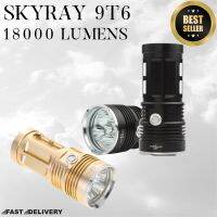 LRS Skyray CREE High powered 9LED 18000 Lumen Outdoor Portable High powered flashlight ไฟฉาย แรงสูง ไฟฉาย เข้าป่า 2 สี Gold / Black จัดส่งเร็ว