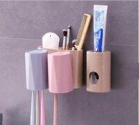 ที่ใส่ของในห้องน้ำ+ที่แขวนแปรงฟัน+แก้ว รุ่นไม่ต้องเจาะ**พร้อมส่ง**