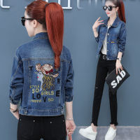 利BAW970 Denim Jacket Womens short 2021 new spring and autumn coat Korean style slim fit plus size denim jacket casual short coat