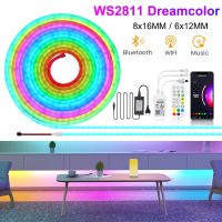 Bluetooth Wifi APP Control Flexible RGB LED Strip Neon Light WS2811 Dream Color Waterproof Ribbon Tape Room Ambient Decor Lamp Night Lights