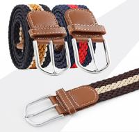 Fashion 15 color Elastic Stretch Waist Belt Canvas Stretch Braided Elastic Woven Leather Belt Hot Metal Stretch Belt Men / women Belts