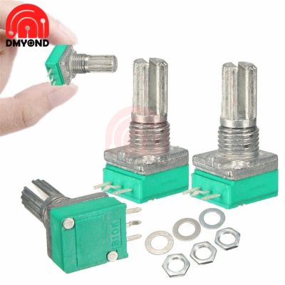 5 PCS/Lot 6MM 3 Pin Knurled Shaft Single Linear B Type 10K Ohm Rotary Potentiometer Resistor with Nut and Washe for DVD Player