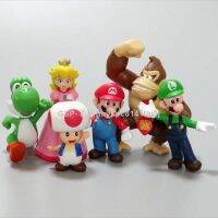 6ชิ้น/เซ็ต3-7Cm ตุ๊กตาของเล่นตุ๊กตาขยับแขนขาได้ Super Mario Bros ทำจาก PVC Luigi Yoshi ชุดโมเดลลาเห็ดสำหรับวันเกิดสำหรับเด็กของขวัญพร้อม Stockmykpc8141tbi3