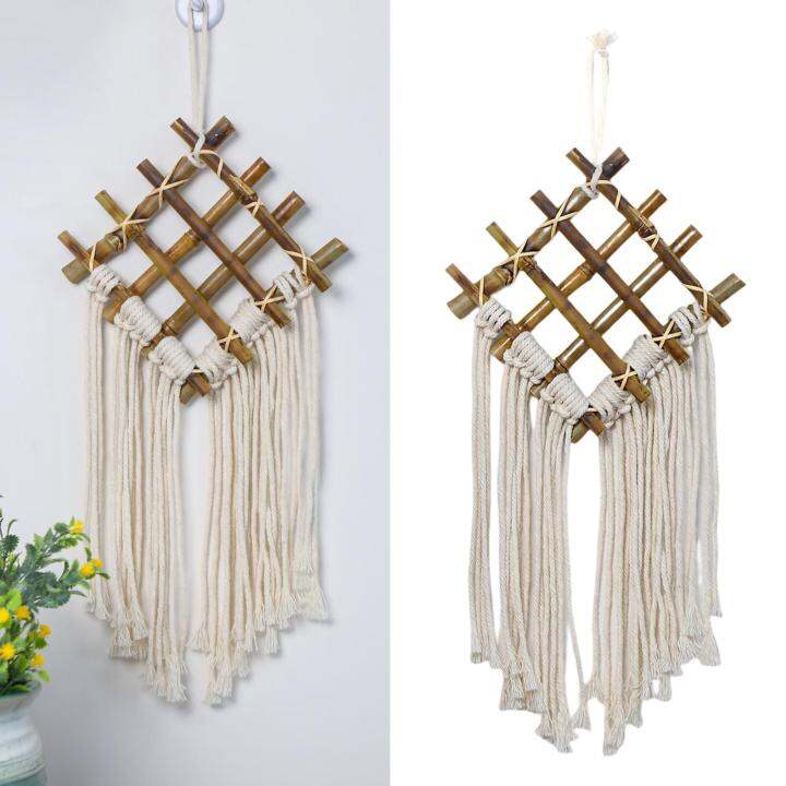 เครื่องตกแต่งฝาผนังแขวนผนังแบบทอ-macrame-พระจันทร์พู่ไม้ทันสมัยตกแต่งพู่พรมทอแขวนผนังแบบโบฮีเมียนสำหรับฉากหลังบ้านห้องนั่งเล่นจัดงานแต่งงาน