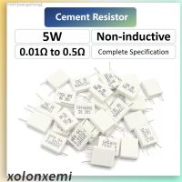 ✼ 5pcs 5W Non-inductive Cement Resistor MPR SLR 0.01Ω 0.015Ω 0.02Ω 0.025Ω 0.03Ω 0.068Ω 0.07Ω 0.075Ω 0.25Ω 0.3ΩΩ 0.33Ω 0.47Ω 0.5Ω