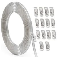 ┅ DIY Metal Straps 15PCS Fasteners Adjustable Hose Clamps Worm Gear Band Hose Clamp Silver