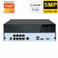 Tuya 4MP 5MP 4CH 8CH อัจฉริยะ,เครื่องบันทึกวีดีโอ H.265กล้อง IP ระบบ CCTV เครือข่ายกล้องวงจรปิดวิดีโอ P2P