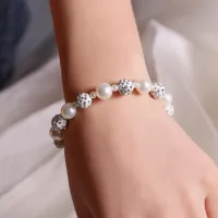 [COD] Korean version of the new best-selling bracelet simple pearl diamond ball beaded sweet Shambhala for women