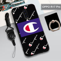 เคสนิ่มสำหรับ OPPO R17 Pro ฝามีที่ถือวงแหวนโทรศัพท์และเชือกโทรศัพท์มีคลุมทั้งหมดพิมพ์ลายเพื่อการป้องกันการตกกันรอยขีดข่วน