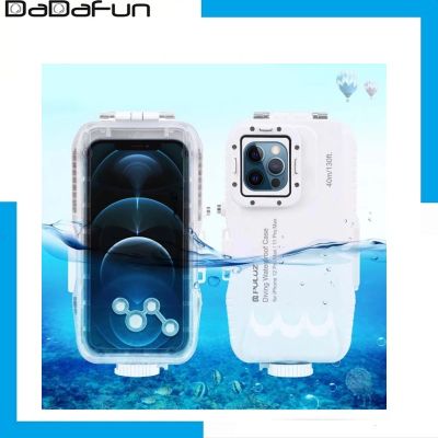 PULUZ 40m130ft Waterproof Diving Housing Photo Video Taking Underwater Cover Case for 12 Pro Max 12 12 Pro 12 MIni