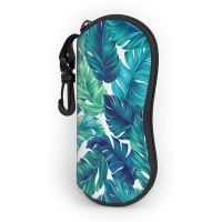 Tropical Sunglasses Case Ultra Light Portable Neoprene Zipper Eyeglass Soft Case