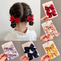 【YF】 2 Piece Bow Hair Clip Elegant Flower Clips For Kids Ladies Set Hairpin Accessories Korean Style Bair