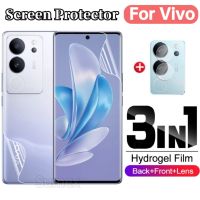 ฟิล์มสำหรับ Vivo ไฮโดรเจลแบบนิ่ม3 In 1 V29 V27 Pro V27e V 27 V 29 V27Pro 4G 5G ฟิล์มสำหรับ Vivo ฟิล์มกันรอยสำหรับหน้าจอชัดเจนแบบ HD V29 Vivov27ฟิล์มป้องกันเลนส์กล้องถ่ายรูปไม่ใช่กระจก