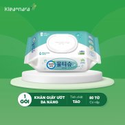 Khăn giấy ướt đa năng Kleannara Hàn Quốc tinh chất táo 80 tờ 1 gói có nắp